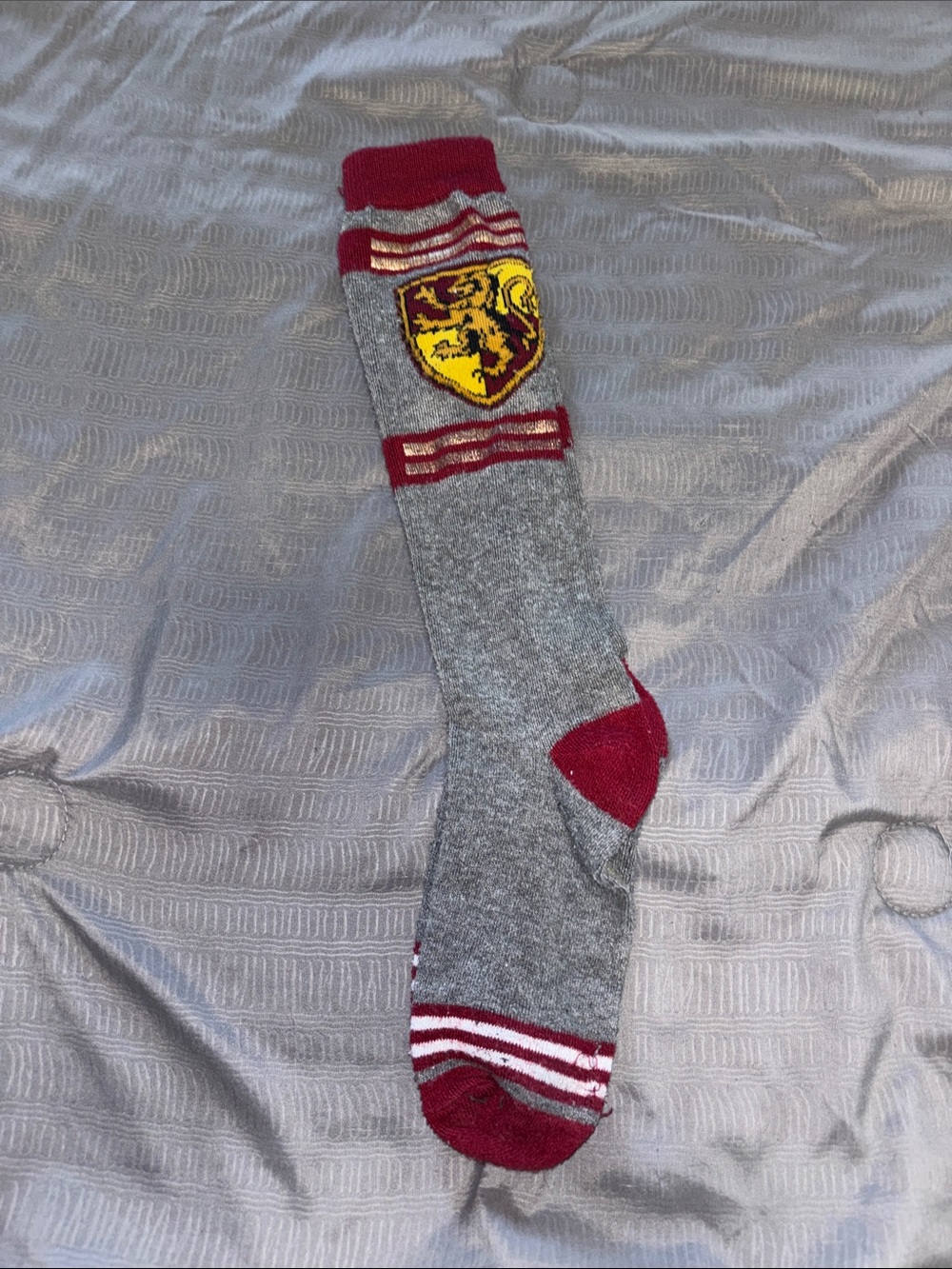 Kids Grey and Maroon Character Knee-High Socks